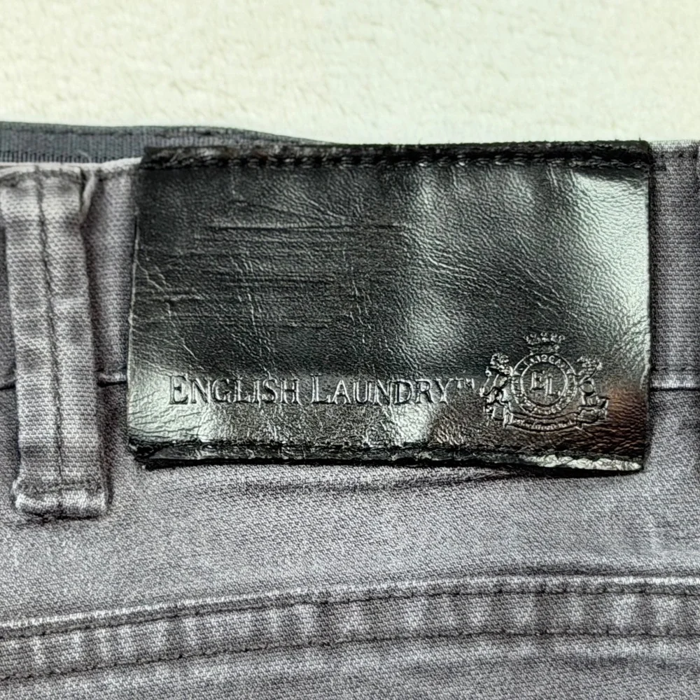 English Laundry Pants Mens 38x29 Charcoal‎ Grey Good Stretch 5-Pocket Chino